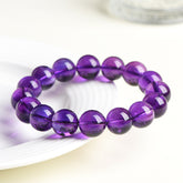 Natural Uruguay Seven Degrees Amethyst Round Bead Bracelet - Calmness & Harmony